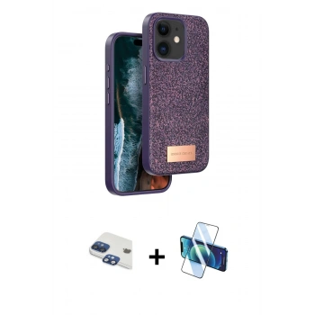 MARSİLYAN™- iPhone 11 Kılıf Vadi Klasik Serisi - Siyah 3D Antistatik Seramik Nano Ekran Koruyucu + Pers Alüminyum Kamera Lens - LT