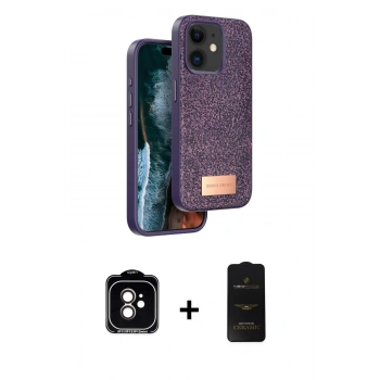 MARSİLYAN™- iPhone 11 Kılıf Vadi Klasik Serisi - Siyah 6D Antistatik Mat Seramik Hayalet Nano Ekran Koruyucu + PVD Metal Kamera Lens - TU