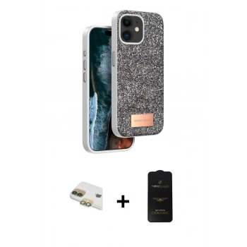 MARSİLYAN™- iPhone 11 Kılıf Vadi Klasik Serisi - Siyah 6D Antistatik Mat Seramik Hayalet Nano Ekran Koruyucu + Pers Alüminyum Kamera Lens - GD