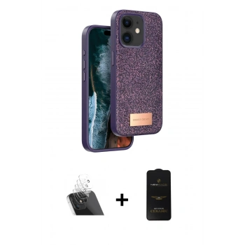 MARSİLYAN™- iPhone 11 Kılıf Vadi Klasik Serisi - Siyah 6D Antistatik Mat Seramik Hayalet Nano Ekran Koruyucu + Kamera Lens Koruma Cam - SF