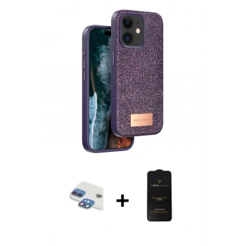 MARSİLYAN™- iPhone 11 Kılıf Vadi Klasik Serisi - Siyah 6D Antistatik Mat Seramik Hayalet Nano Ekran Koruyucu + Pers Alüminyum Kamera Lens - GI