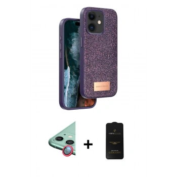 MARSİLYAN™- iPhone 11 Kılıf Vadi Klasik Serisi - Siyah 6D Antistatik Mat Seramik Hayalet Nano Ekran Koruyucu + Raze Metal Kamera Lens - KI