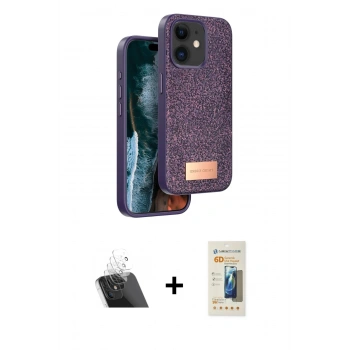 MARSİLYAN™- iPhone 11 Kılıf Vadi Klasik Serisi - Siyah 6D Mat Seramik Hayalet Nano Ekran Koruyucu + Kamera Lens Koruma Cam - SF