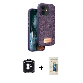 MARSİLYAN™- iPhone 11 Kılıf Vadi Klasik Serisi - Siyah 6D Mat Seramik Hayalet Nano Ekran Koruyucu + PVD Metal Kamera Lens - SH