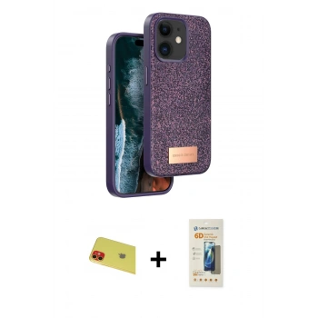 MARSİLYAN™- iPhone 11 Kılıf Vadi Klasik Serisi - Siyah 6D Mat Seramik Hayalet Nano Ekran Koruyucu + Rainbow Kamera Lens Koruma Cam - KI