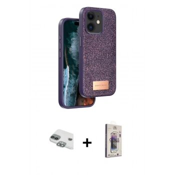 MARSİLYAN™- iPhone 11 Kılıf Vadi Klasik Serisi - Siyah Bilvis 3D Cam Ekran Koruyucu + Pers Alüminyum Kamera Lens - YL
