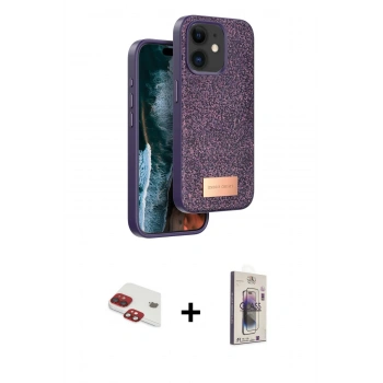 MARSİLYAN™- iPhone 11 Kılıf Vadi Klasik Serisi - Siyah Bilvis 3D Cam Ekran Koruyucu + Pers Alüminyum Kamera Lens - KI