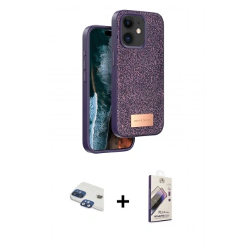 MARSİLYAN™- iPhone 11 Kılıf Vadi Klasik Serisi - Siyah Bilvis 3D Mat Cam Ekran Koruyucu + Pers Alüminyum Kamera Lens - LT