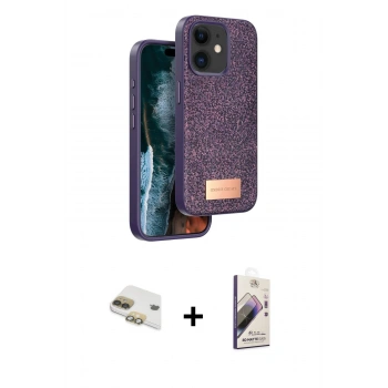 MARSİLYAN™- iPhone 11 Kılıf Vadi Klasik Serisi - Siyah Bilvis 3D Mat Cam Ekran Koruyucu + Pers Alüminyum Kamera Lens - GD