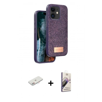 MARSİLYAN™- iPhone 11 Kılıf Vadi Klasik Serisi - Siyah Bilvis 3D Mat Cam Ekran Koruyucu + Renkli Kamera Lens Koruma Cam - PE