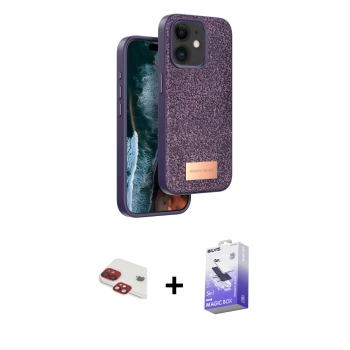 MARSİLYAN™- iPhone 11 Kılıf Vadi Klasik Serisi - Siyah Bilvis 5in1 5D Magic Hayalet Cam Ekran Koruyucu + Pers Alüminyum Kamera Lens - KI