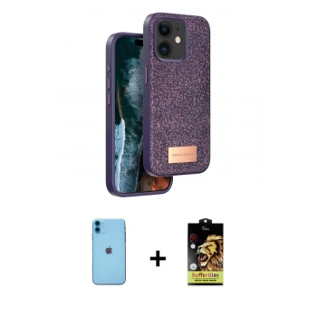 MARSİLYAN™- iPhone 11 Kılıf Vadi Klasik Serisi - Siyah Buffer Cam Ekran Koruyucu + Neon Fosforlu Kamera Lens - MI