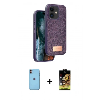 MARSİLYAN™- iPhone 11 Kılıf Vadi Klasik Serisi - Siyah Buffer Cam Ekran Koruyucu + Neon Fosforlu Kamera Lens - TU