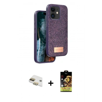 MARSİLYAN™- iPhone 11 Kılıf Vadi Klasik Serisi - Siyah Buffer Cam Ekran Koruyucu + Pers Alüminyum Kamera Lens - GD