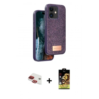 MARSİLYAN™- iPhone 11 Kılıf Vadi Klasik Serisi - Siyah Buffer Cam Ekran Koruyucu + Pers Alüminyum Kamera Lens - KI