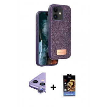 MARSİLYAN™- iPhone 11 Kılıf Vadi Klasik Serisi - Siyah Buffer Hayalet Cam Ekran Koruyucu + Raze Metal Kamera Lens - MR