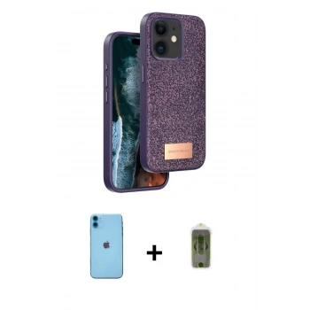 MARSİLYAN™- iPhone 11 Kılıf Vadi Klasik Serisi - Siyah Joko Magic 5D Hayalet Cam + Neon Fosforlu Kamera Lens - MI