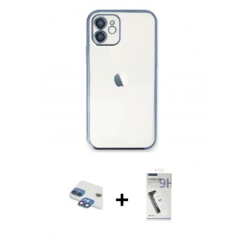 MARSİLYAN™- iPhone 11 Kılıf Vadi Minimal - Şeffaf Uv Polymer Nano Ekran Koruyucu + Pers Alüminyum Kamera Lens - GI