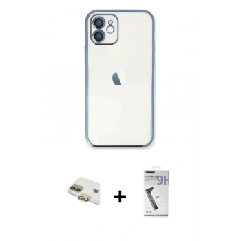 MARSİLYAN™- iPhone 11 Kılıf Vadi Minimal - Şeffaf Uv Polymer Nano Ekran Koruyucu + Pers Alüminyum Kamera Lens - GD