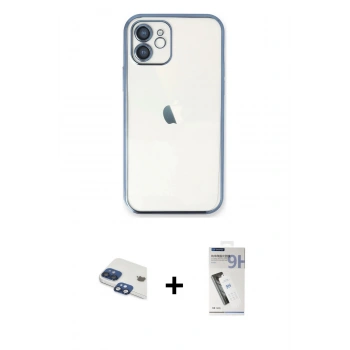 MARSİLYAN™- iPhone 11 Kılıf Vadi Minimal - Şeffaf Uv Polymer Nano Ekran Koruyucu + Pers Alüminyum Kamera Lens - LT