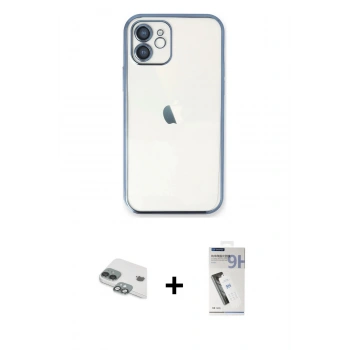 MARSİLYAN™- iPhone 11 Kılıf Vadi Minimal - Şeffaf Uv Polymer Nano Ekran Koruyucu + Pers Alüminyum Kamera Lens - YL
