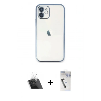MARSİLYAN™- iPhone 11 Kılıf Vadi Minimal - Şeffaf Uv Polymer Nano Ekran Koruyucu + Kamera Lens Koruma Cam - SF