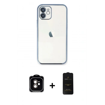 MARSİLYAN™- iPhone 11 Kılıf Vadi Minimal - Siyah 6D Antistatik Mat Seramik Hayalet Nano Ekran Koruyucu + PVD Metal Kamera Lens - TU