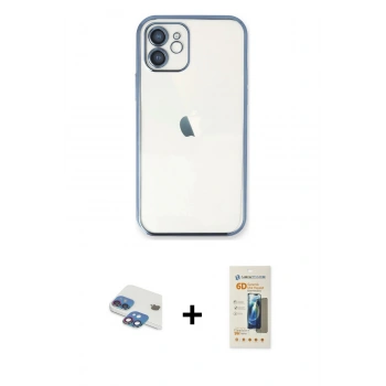 MARSİLYAN™- iPhone 11 Kılıf Vadi Minimal - Siyah 6D Mat Seramik Hayalet Nano Ekran Koruyucu + Pers Alüminyum Kamera Lens - GI