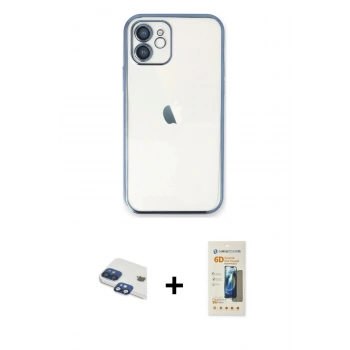 MARSİLYAN™- iPhone 11 Kılıf Vadi Minimal - Siyah 6D Mat Seramik Hayalet Nano Ekran Koruyucu + Pers Alüminyum Kamera Lens - LT