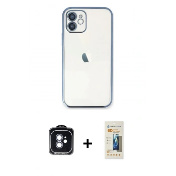MARSİLYAN™- iPhone 11 Kılıf Vadi Minimal - Siyah 6D Mat Seramik Hayalet Nano Ekran Koruyucu + PVD Metal Kamera Lens - MI