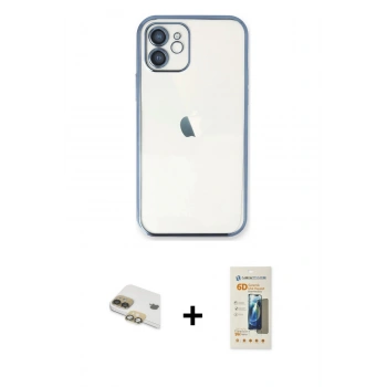 MARSİLYAN™- iPhone 11 Kılıf Vadi Minimal - Siyah 6D Mat Seramik Hayalet Nano Ekran Koruyucu + Pers Alüminyum Kamera Lens - GD