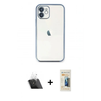 MARSİLYAN™- iPhone 11 Kılıf Vadi Minimal - Siyah 6D Mat Seramik Hayalet Nano Ekran Koruyucu + Kamera Lens Koruma Cam - SF
