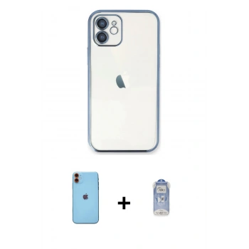 MARSİLYAN™- iPhone 11 Kılıf Vadi Minimal - Siyah Joko Magic 5D Cam + Neon Fosforlu Kamera Lens - TU