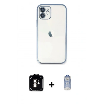 MARSİLYAN™- iPhone 11 Kılıf Vadi Minimal - Siyah Joko Magic 5D Cam + PVD Metal Kamera Lens - TU