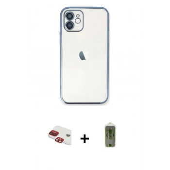 MARSİLYAN™- iPhone 11 Kılıf Vadi Minimal - Siyah Joko Magic 5D Hayalet Cam + Pers Alüminyum Kamera Lens - KI