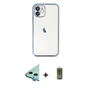 MARSİLYAN™- iPhone 11 Kılıf Vadi Minimal - Siyah Joko Magic 5D Hayalet Cam + Raze Metal Kamera Lens - MI