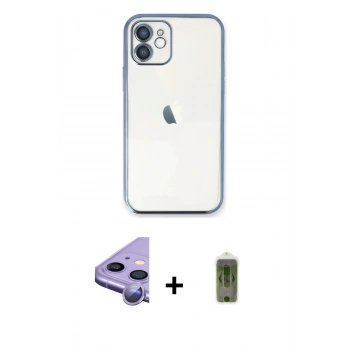 MARSİLYAN™- iPhone 11 Kılıf Vadi Minimal - Siyah Joko Magic 5D Hayalet Cam + Raze Metal Kamera Lens - MR