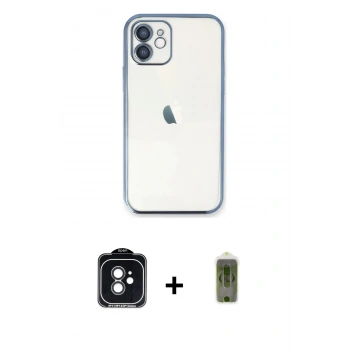 MARSİLYAN™- iPhone 11 Kılıf Vadi Minimal - Siyah Joko Magic 5D Hayalet Cam + PVD Metal Kamera Lens - SH