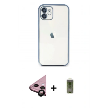 MARSİLYAN™- iPhone 11 Kılıf Vadi Minimal - Siyah Joko Magic 5D Hayalet Cam + Raze Metal Kamera Lens - SH