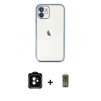 MARSİLYAN™- iPhone 11 Kılıf Vadi Minimal - Siyah Joko Magic 5D Hayalet Cam + PVD Metal Kamera Lens - TU