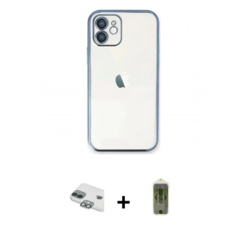 MARSİLYAN™- iPhone 11 Kılıf Vadi Minimal - Siyah Joko Magic 5D Hayalet Cam + Pers Alüminyum Kamera Lens - YL
