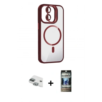 MARSİLYAN™- iPhone 11 Kılıf Yadigar Asil Koleksiyonu - Siyah 34D Hayalet Izgaralı Cam + Pers Alüminyum Kamera Lens - YL