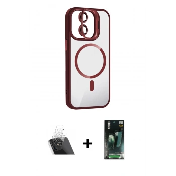MARSİLYAN™- iPhone 11 Kılıf Yadigar Asil Koleksiyonu - Siyah 360 Mat Full Body Arka Koruyucu + Kamera Lens Koruma Cam - SF