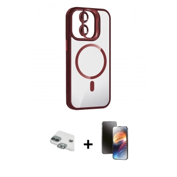 MARSİLYAN™- iPhone 11 Kılıf Yadigar Asil Koleksiyonu - Siyah 3D Antistatik Mat Seramik Nano Ekran Koruyucu + Pers Alüminyum Kamera Lens - YL
