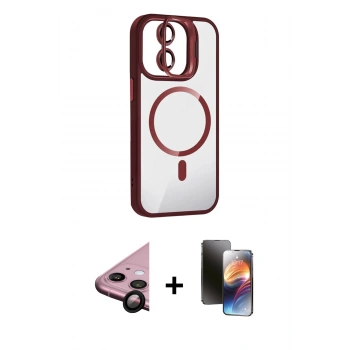 MARSİLYAN™- iPhone 11 Kılıf Yadigar Asil Koleksiyonu - Siyah 3D Antistatik Mat Seramik Nano Ekran Koruyucu + Raze Metal Kamera Lens - SH