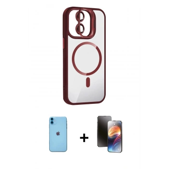 MARSİLYAN™- iPhone 11 Kılıf Yadigar Asil Koleksiyonu - Siyah 3D Antistatik Mat Seramik Nano Ekran Koruyucu + Neon Fosforlu Kamera Lens - MI
