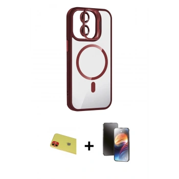 MARSİLYAN™- iPhone 11 Kılıf Yadigar Asil Koleksiyonu - Siyah 3D Antistatik Mat Seramik Nano Ekran Koruyucu + Rainbow Kamera Lens Koruma Cam - KI