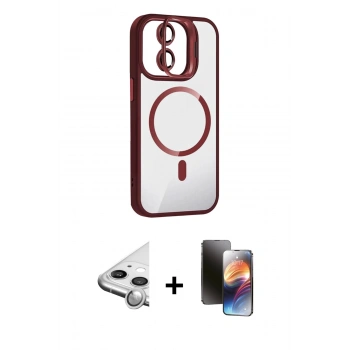 MARSİLYAN™- iPhone 11 Kılıf Yadigar Asil Koleksiyonu - Siyah 3D Antistatik Mat Seramik Nano Ekran Koruyucu + Raze Metal Kamera Lens - GS