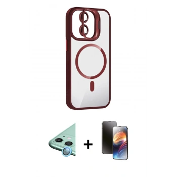 MARSİLYAN™- iPhone 11 Kılıf Yadigar Asil Koleksiyonu - Siyah 3D Antistatik Mat Seramik Nano Ekran Koruyucu + Raze Metal Kamera Lens - MI
