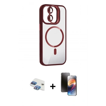 MARSİLYAN™- iPhone 11 Kılıf Yadigar Asil Koleksiyonu - Siyah 3D Antistatik Mat Seramik Nano Ekran Koruyucu + Pers Alüminyum Kamera Lens - GI